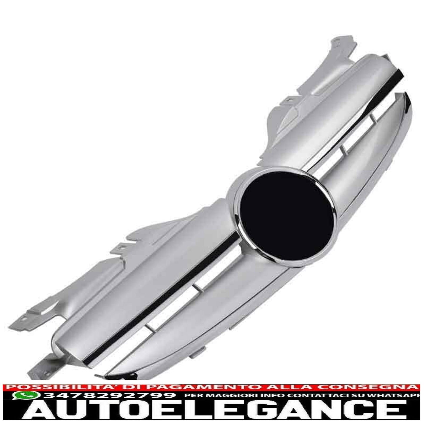 Sports radiator grille for Mercedes R170 SLK silver + chrome