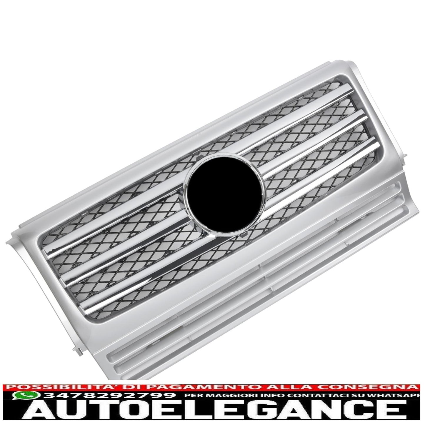 griglia sport griglia radiatore adatto per mercedes w463 g 1990-2018 argento cromo ottica-mostra il titolo originaletesto originalegrill sport kühlergrill passt für mercedes w463 g 1990-2018 silber chrom optik