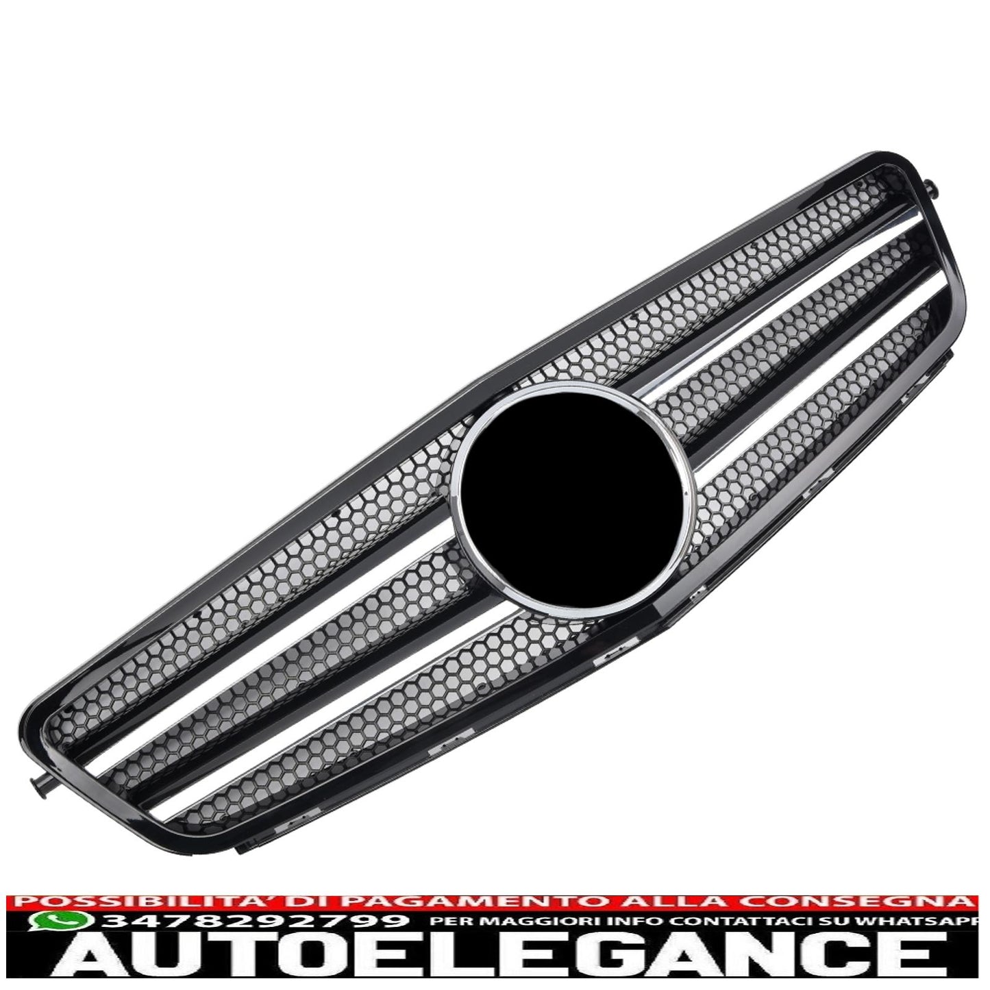 Griglia del radiatore sportiva per Mercedes W204 S204 nera + cromata