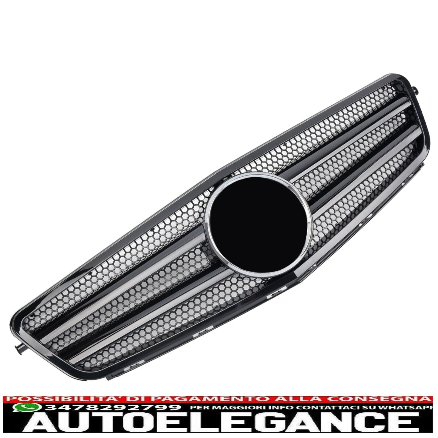 Griglia del radiatore sportiva per Mercedes W204 S204 nero lucido