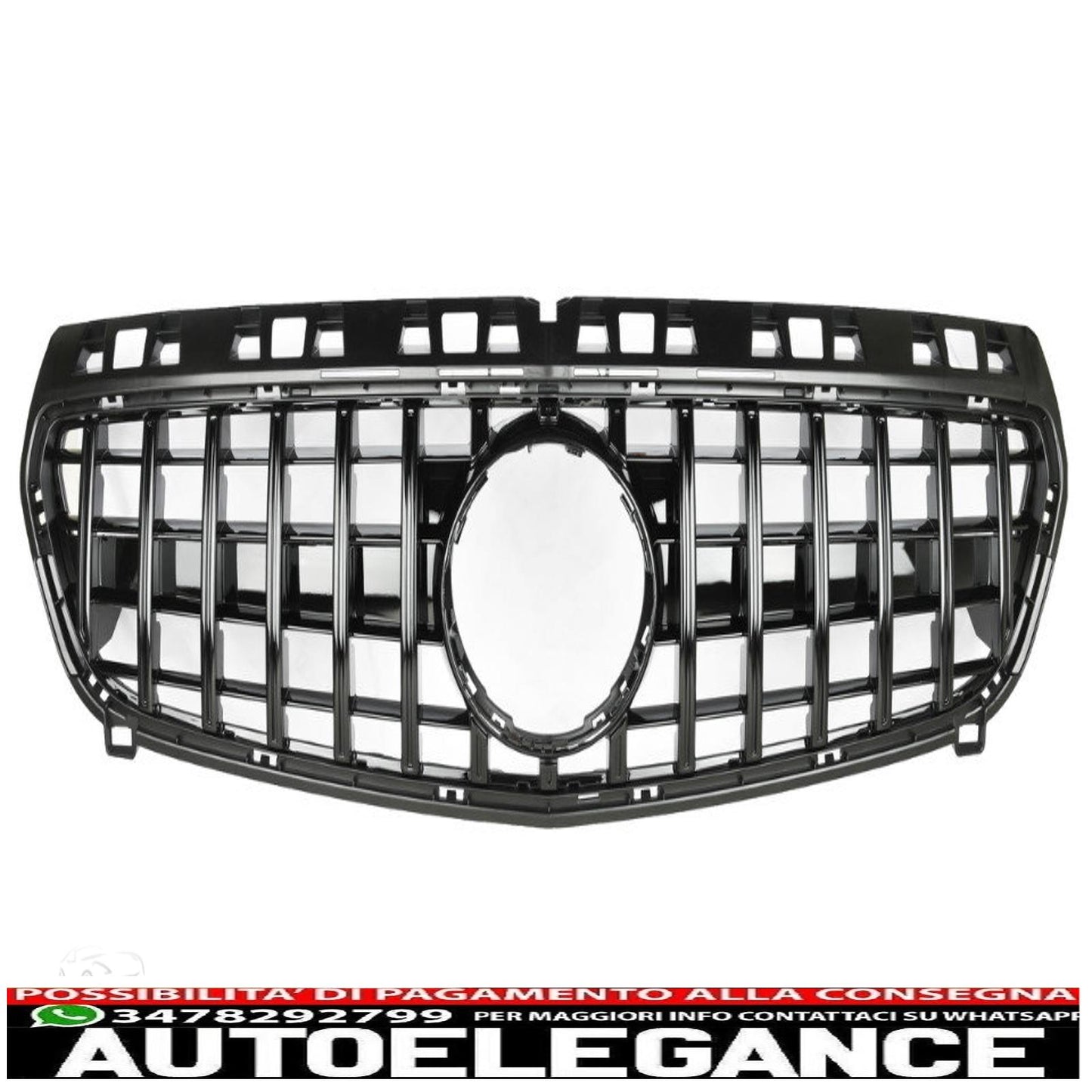 The sporty radiator grille fits the pre-facelift Mercedes W176 Panamericana GT