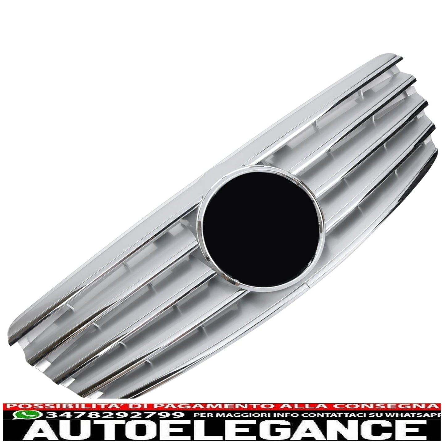 Griglia del radiatore sportiva per Mercedes W211 S211 E 2002-2006 argento cromato