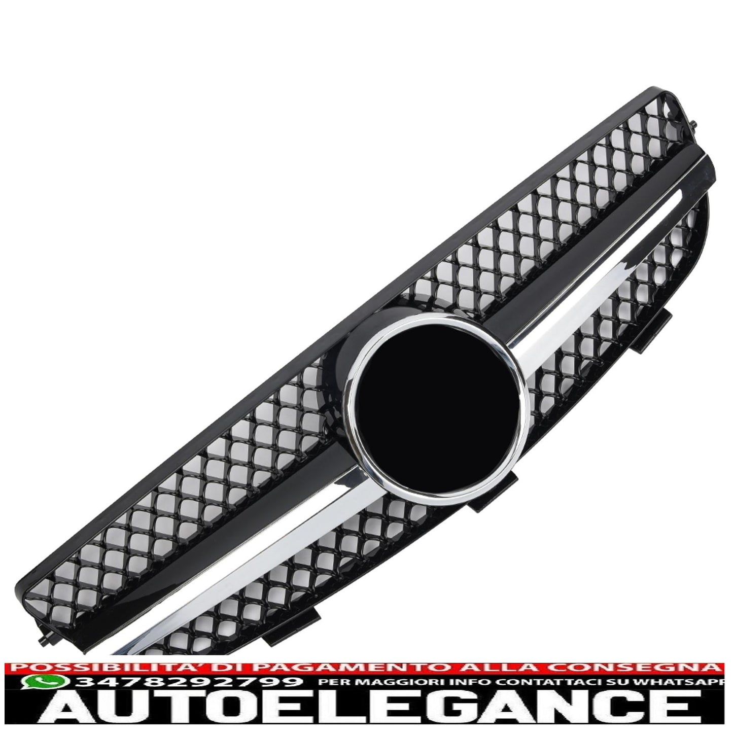 sports grill radiator grill suitable for mercedes w209 clk black + chrome - show original titleoriginal textsport grill kühlergrill passt für mercedes w209 clk schwarz + chrom