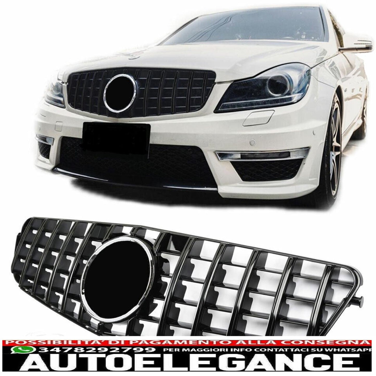 griglia radiatore sport panamericana gt adatta per mercedes w204 + stella-mostra il titolo originaletesto originalesport panamericana gt grill griglia radiatore adatta per mercedes w204 + star
