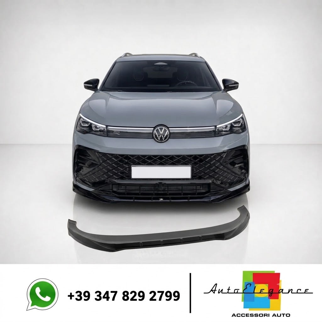 💕Splitter ANTERIORE Volkswagen Tiguan Mk3 R-Line Nero lucido💕