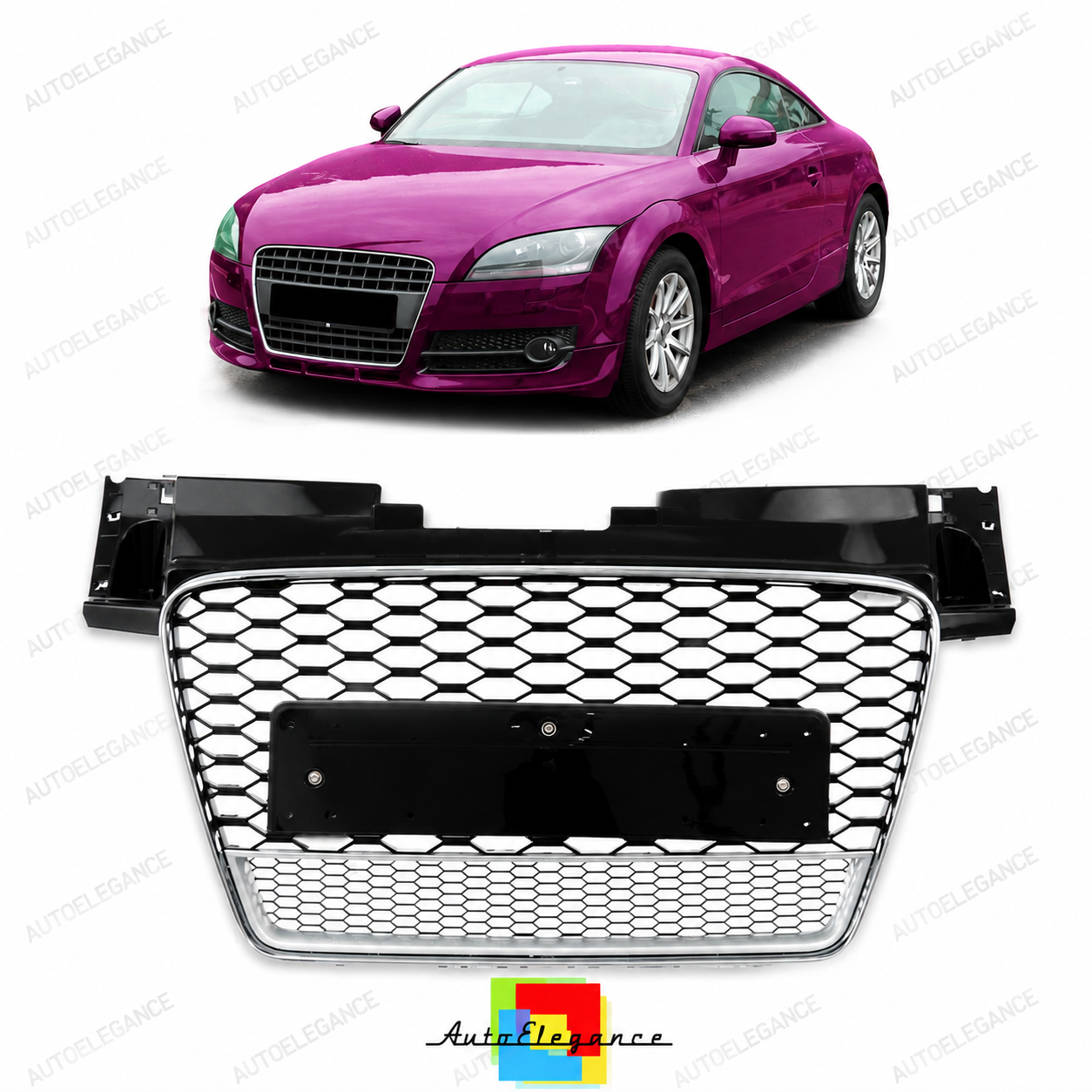 👉Griglia Sportiva Argento Opaco & Nero Lucido AUDI TT 8J Coupé Roadster 06-14👈
