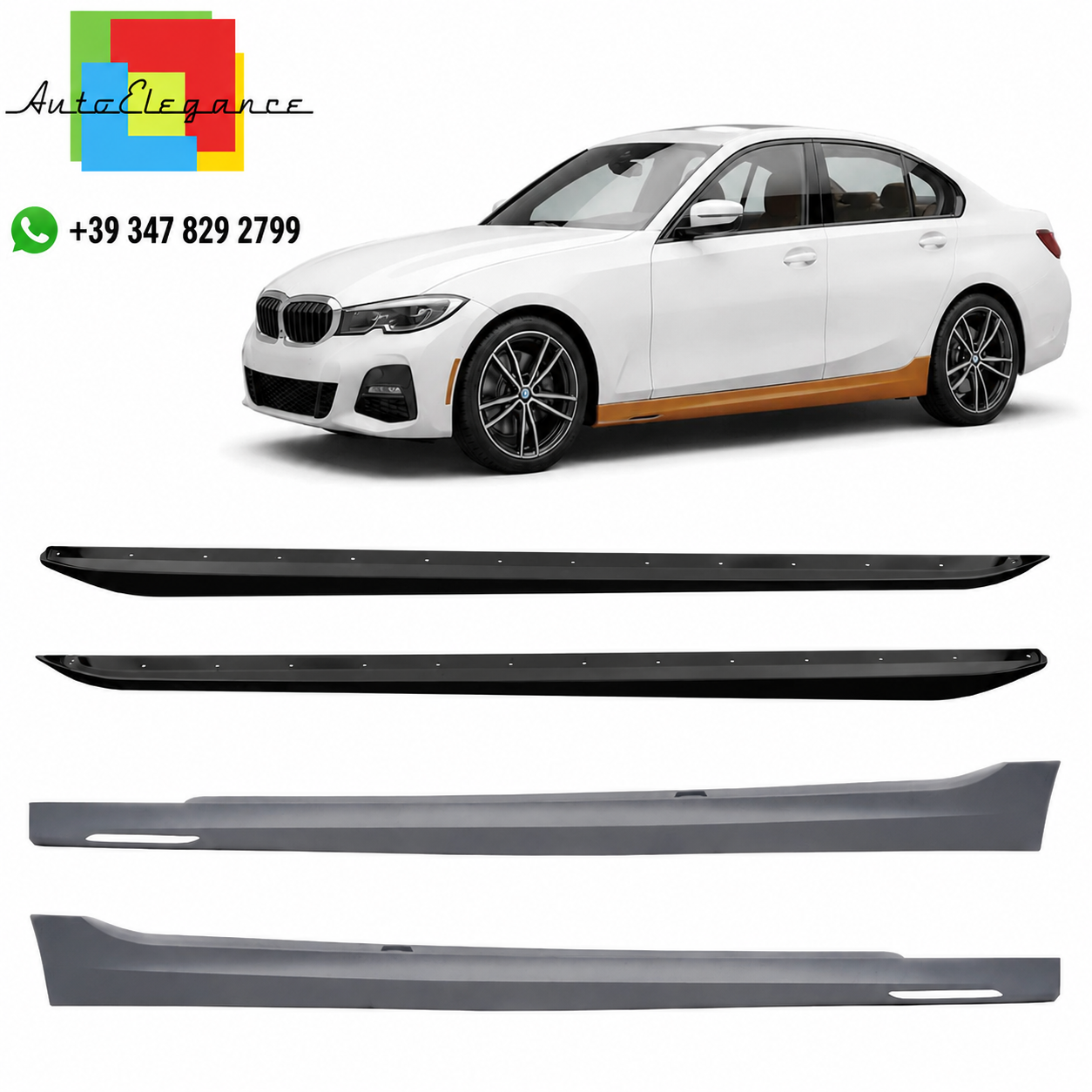 SPLITTER SUITABLE FOR VW GOLF 8 GTI GTD RLINE LOOK GLOSSY BLACK SPORTY DESIGN