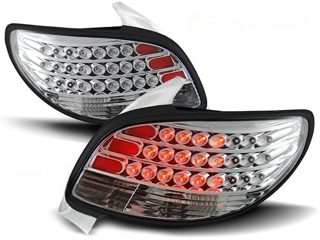😎FARI POSTERIORE LED CROMATO ADATTO PER PEUGEOT 206😎