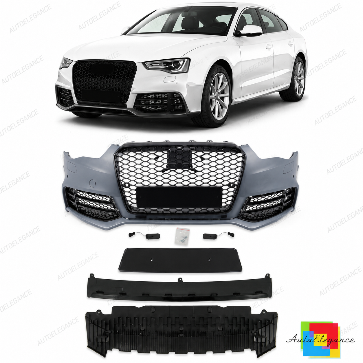 👉Paraurti anteriore e griglia PDC SRA adatti per Audi A5 8T Sportback 11-15👈