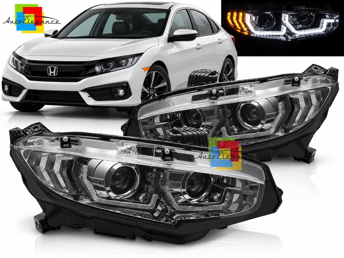 FARI NERI DRL ADATTI PER HONDA CIVIC X 16-21