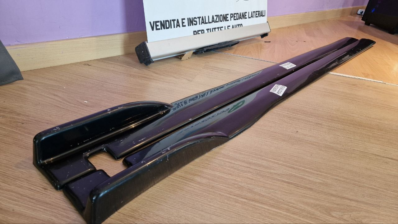 FLAPS UNDER SKIRT FOR BMW 1 SERIES F20 ABS GLOSSY BLACK WITH MUSTACHE