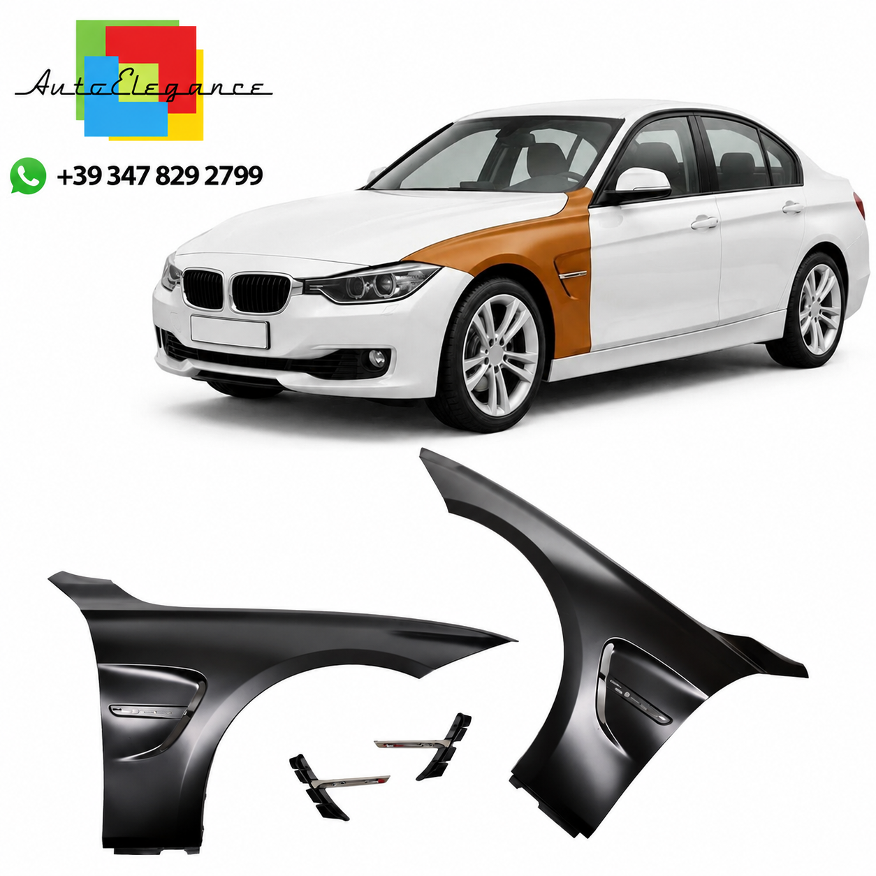 👉Set di parafanghi anteriori in acciaio adatti per BMW Serie 3 F30 F31 11-18👈