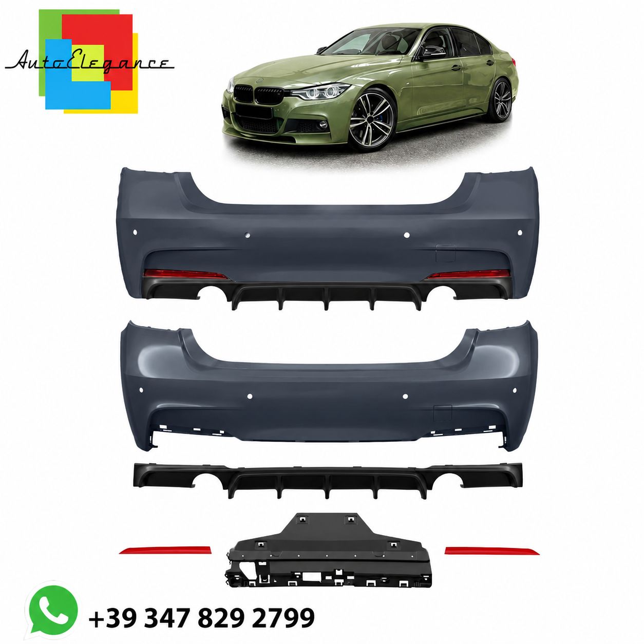👉Paraurti posteriore M-Tech con PDC adatto per BMW Serie 3 F30 Berlina 11-18👈