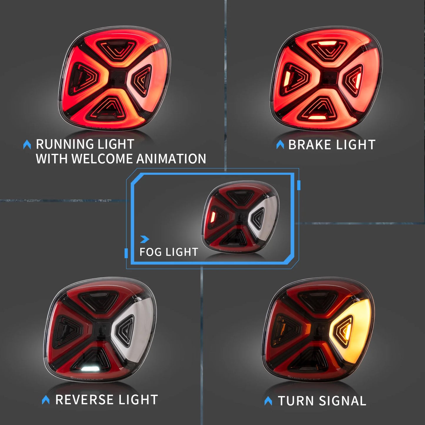 Fanali posteriori Full LED per Smart 453 Fortwo/Forfour 2015-2019 con animazione di avvio