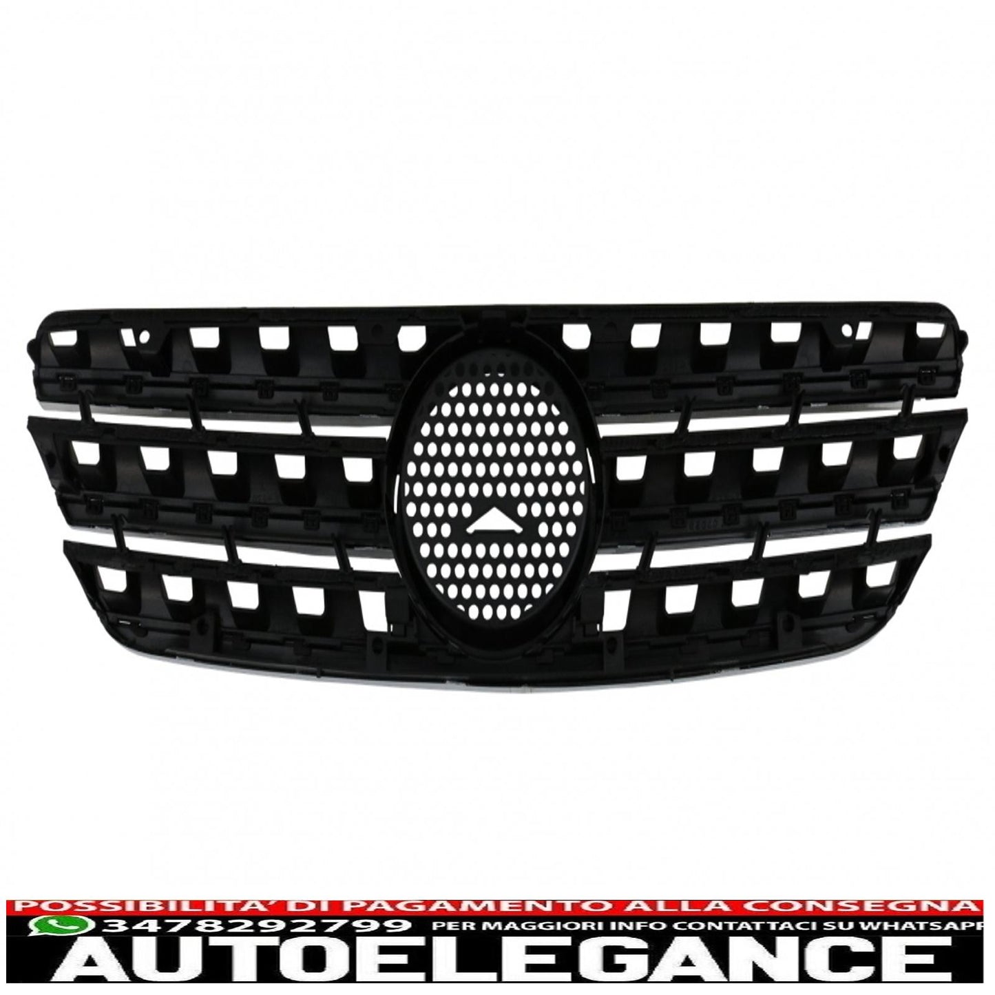 front grille suitable for mercedes m-class ml w163 (1998-2005) ml63 design edition black and chrome