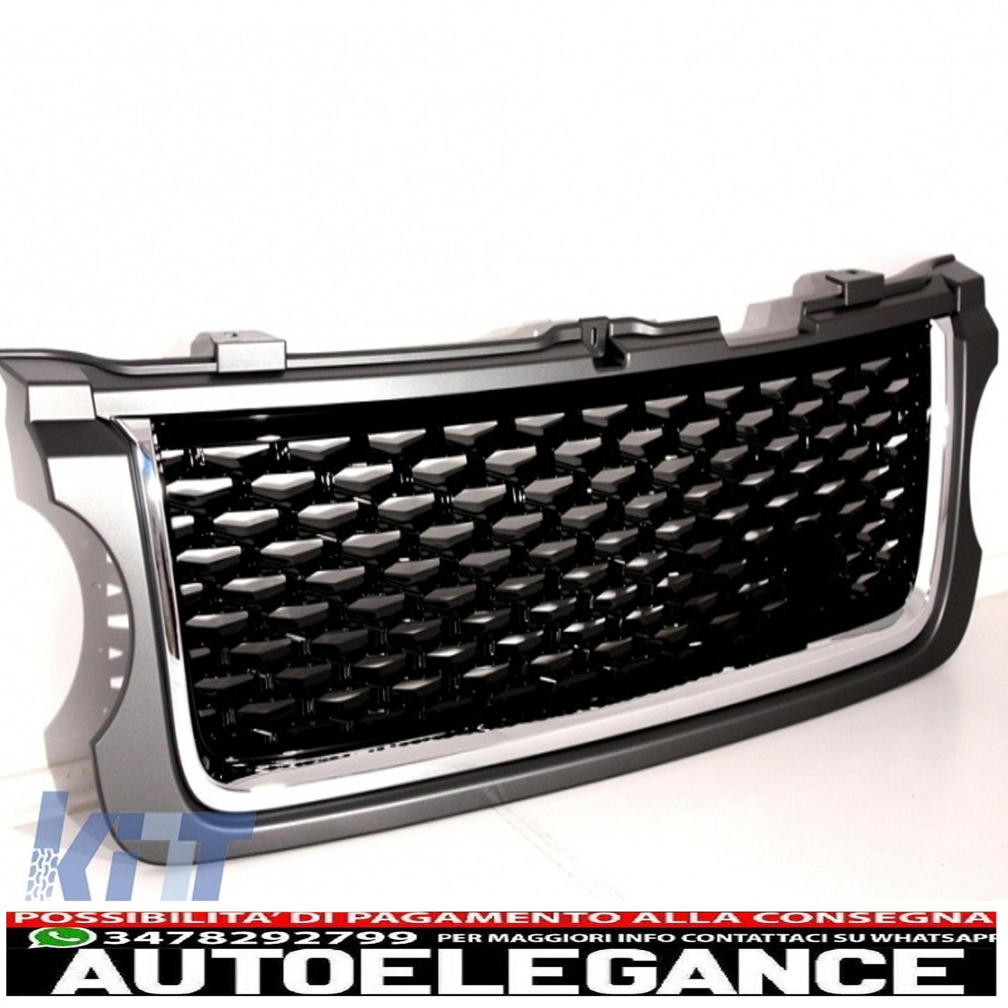 center grille suitable for land rover vogue iii l322 (2010-2012) grey black autobiography supercharged edition