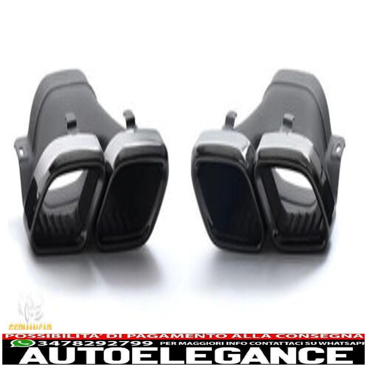 diffusore + mascherine scarico 2x2 (cromato) ottica amg per mercedes classe c a205 c205-mostra il titolo originaletesto originalediffusor + auspuffblenden 2x2 (chrom) amg optik für mercedes c-klasse a205 c205