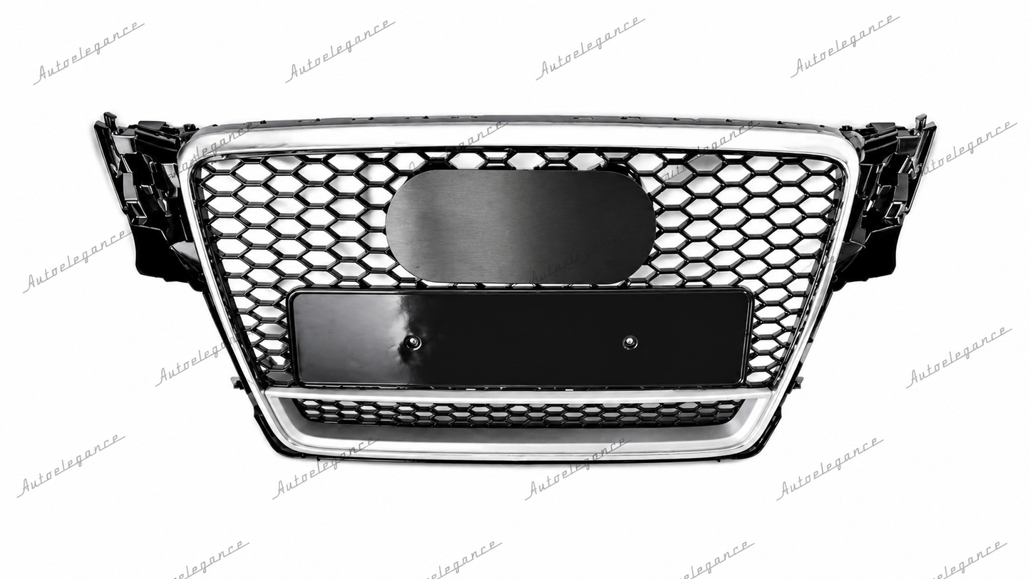 🔥ART.0612 GRIGLIA AUDI A4 B8 07-11 LOOK RS4 BORDO CROMATO QUATTRO SATINATO🔥