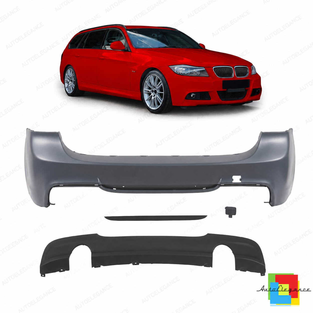 👉Paraurti Posteriore Sport con Diffusore per BMW Serie 3 E91 Touring 08-11👈