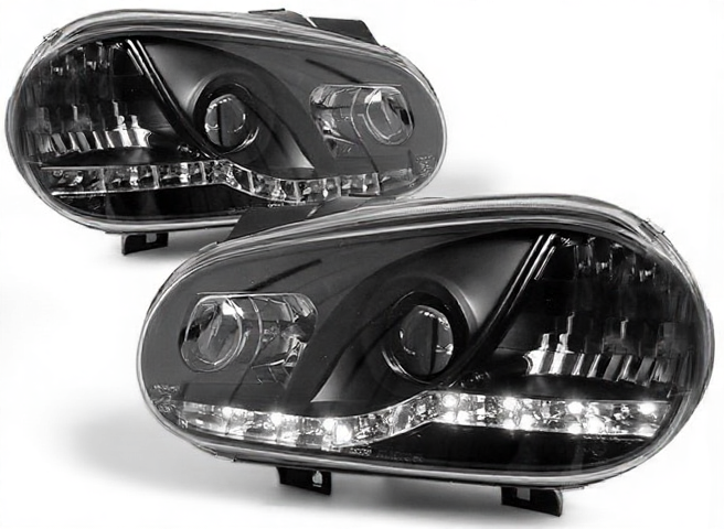 💫ART.5865 Fari anteriori neri adatti per VW GOLF 4 09.97-09.03💫