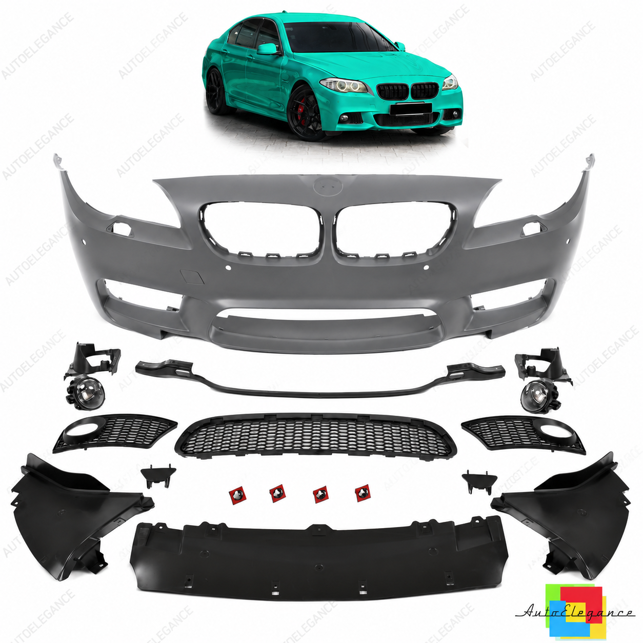 👉Paraurti anteriore con PDC,SRA e luci fendinebbia BMW Serie 5 F10 F11 10-13👈
