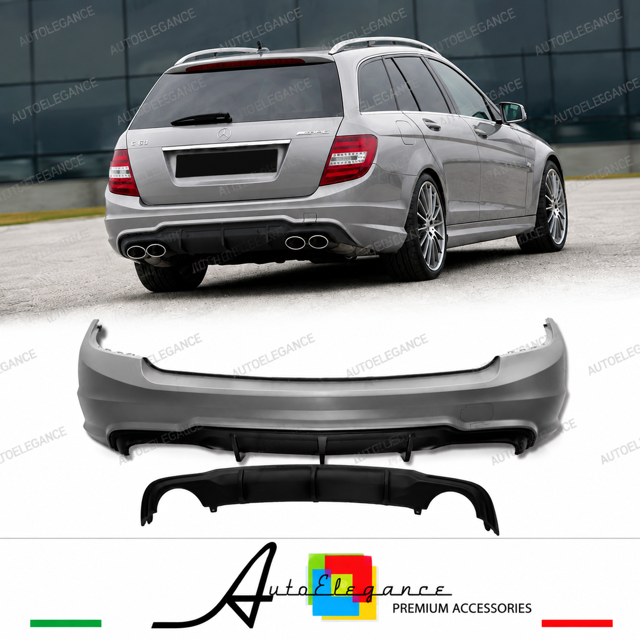PARAURTI POSTERIORE MERCEDES CLASSE C S204 KOMBI LOOK AMG C63