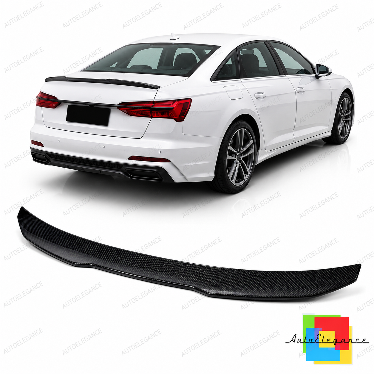 👉Spoiler posteriore per bagagliaio in fibra di carbonio Audi A6 C8 Berlina 18👈
