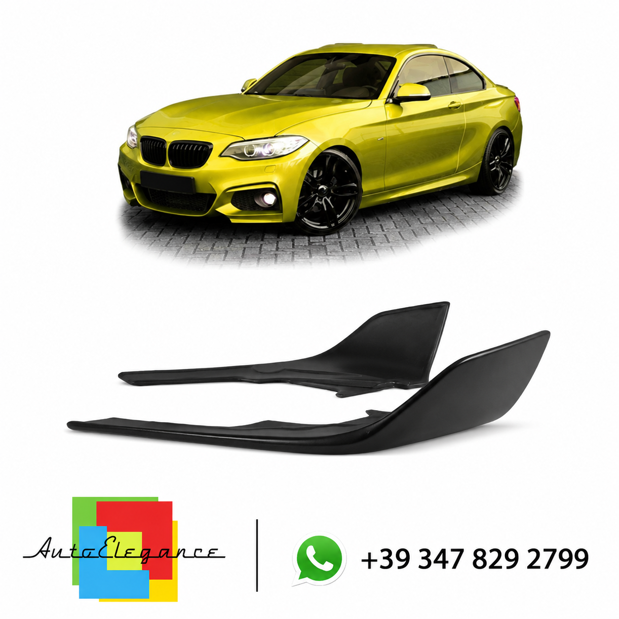 SPLITTER SUITABLE FOR VW GOLF 8 GTI GTD RLINE LOOK GLOSSY BLACK SPORTY DESIGN