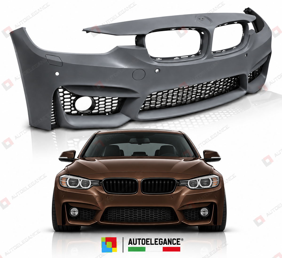 PARAURTI ANTERIORE STILE SPORT PDC ADATTO PER BMW F30 / F31 11-18 LOOK M3