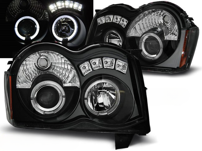 💫ART.6344 FARI 'OCCHI D'ANGELO' NERI per JEEP GRAND CHEROKEE 08-10 💫