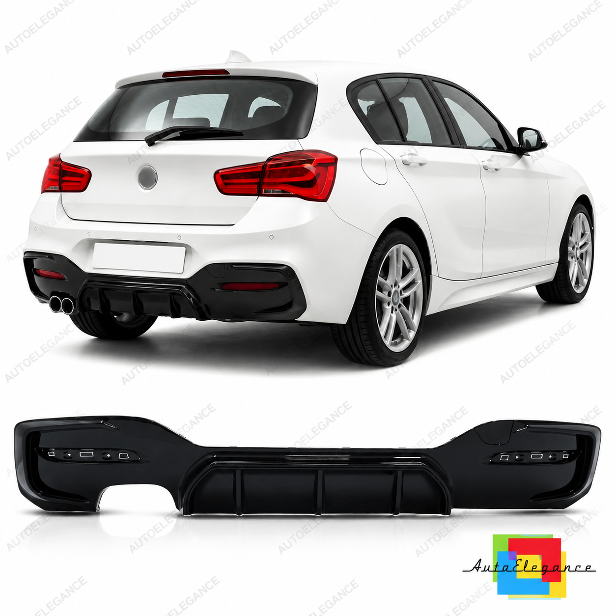 👉Diffusore posteriore Gloss Nero adatto per BMW 1 F20 F21 Hatchback 2015-2019👈