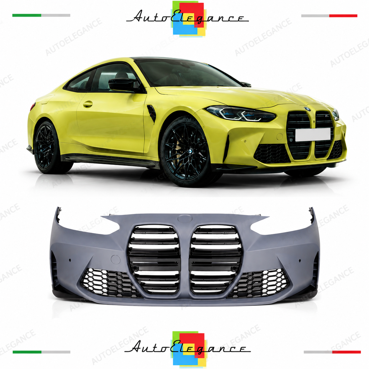 PARAURTI ANTERIORE BMW G22 COUPE 20-24 LOOK M4 PDC ASSISTENZA PARCHEGGIO