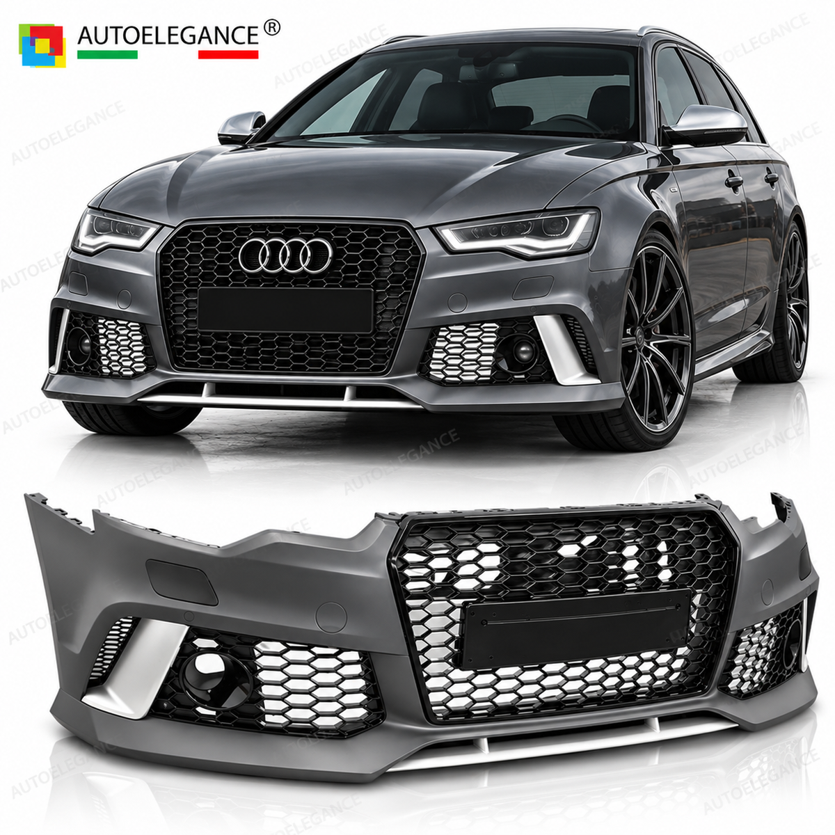 PARAURTI ANTERIORE STILE SPORT ADATTO PER AUDI A6 C7 14-18 PDC LOOK RS6