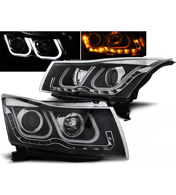 ART.5545 FARI ANTERIORI ADATTO PER CHEVROLET CRUZE 09-12 TUBO NERO CHIARO