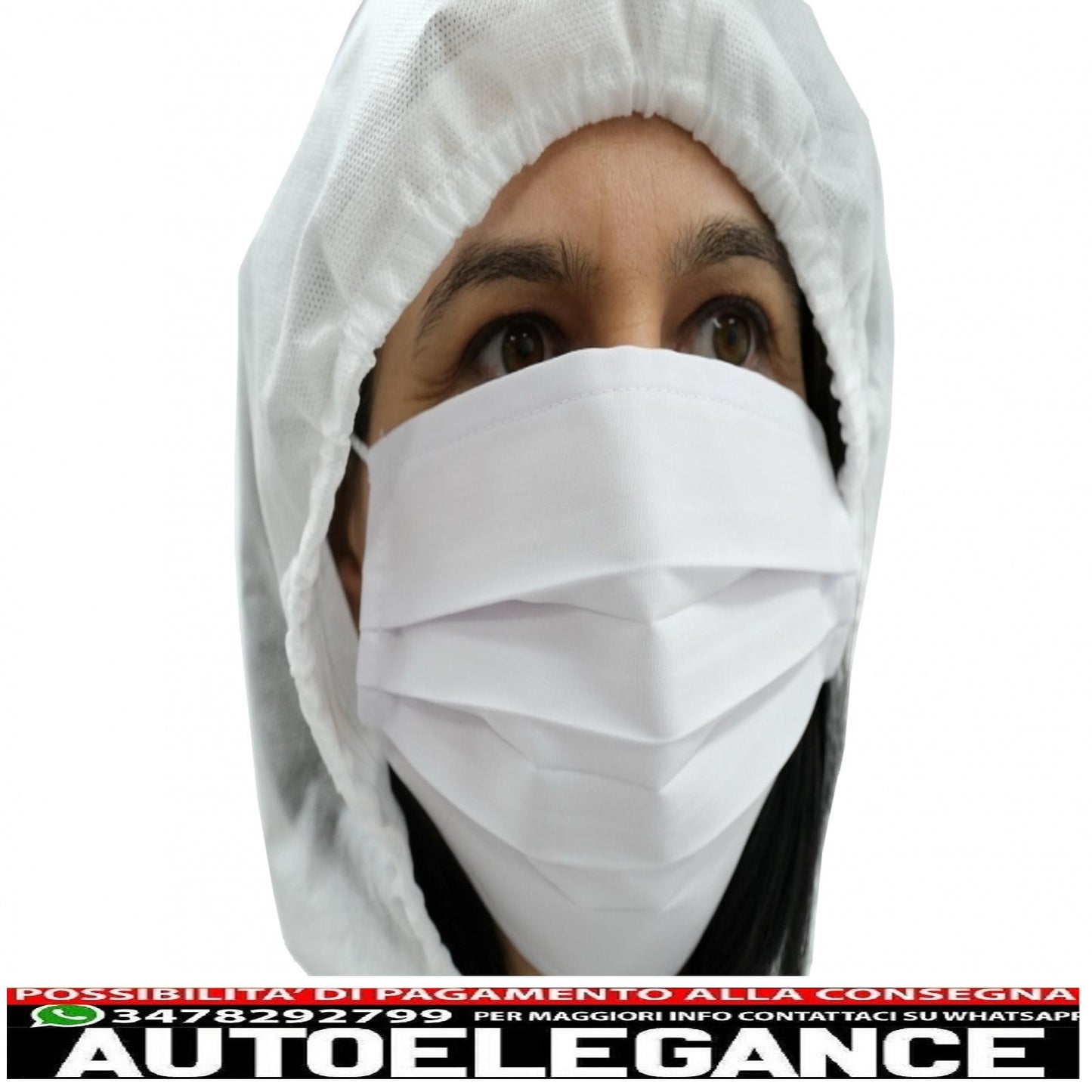 confezione da 50 mascherine riutilizzabili con pieghe 96% cotone e 4% elastan 2 strati unisex lavabili AUTOELEGANCERICAMBI