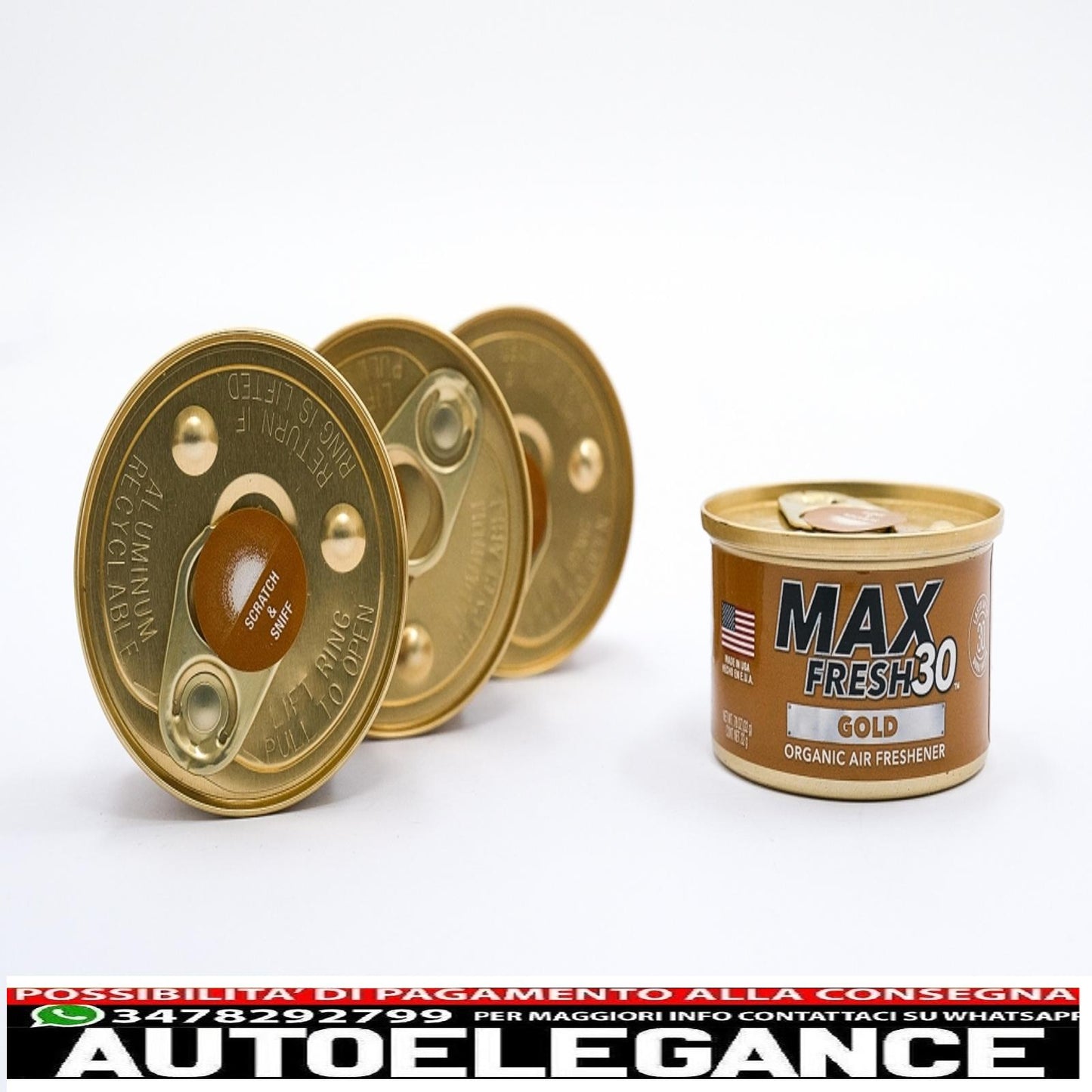 Paradise Air Fresh Organic Capless Air Freshener Holds Max 30 4 Gold Cans