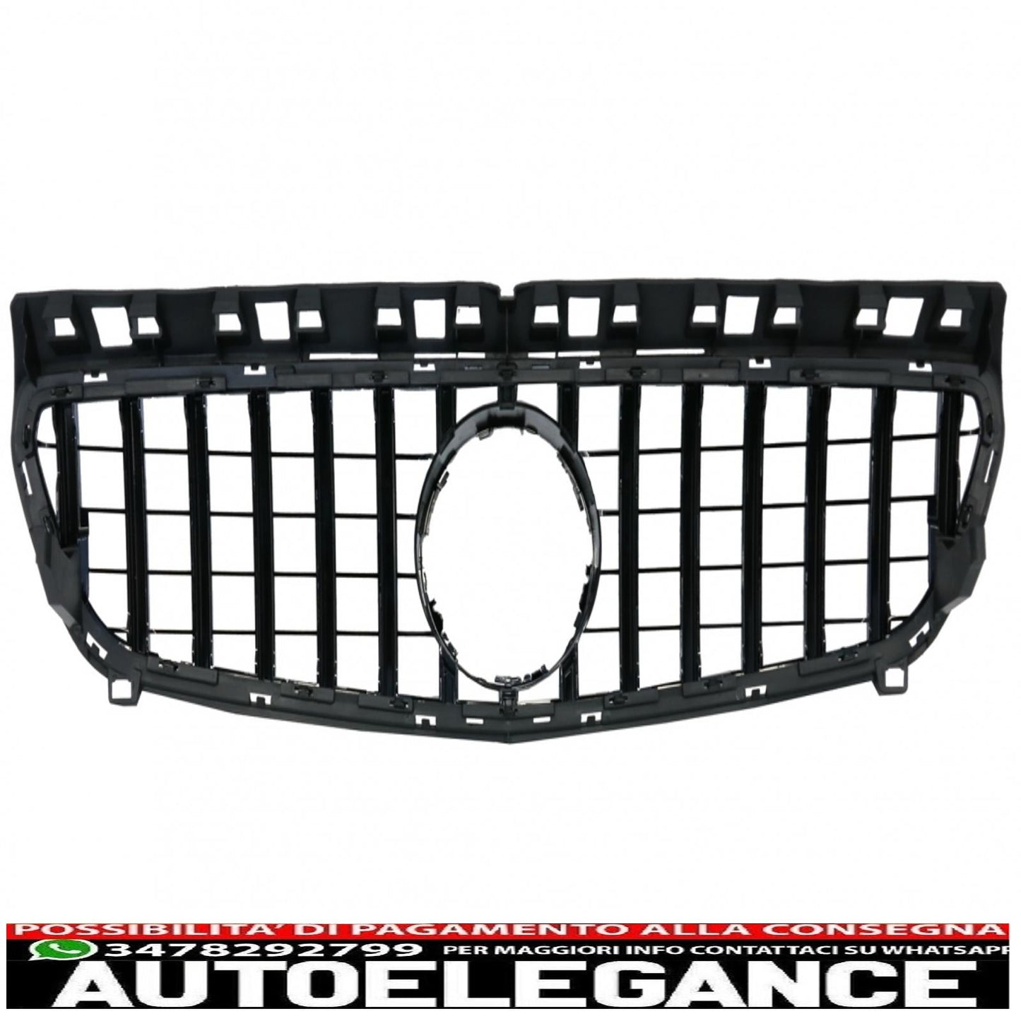central grille suitable for mercedes a-class w176 (2012-08.2015) a45 gt-r design panamericana all black