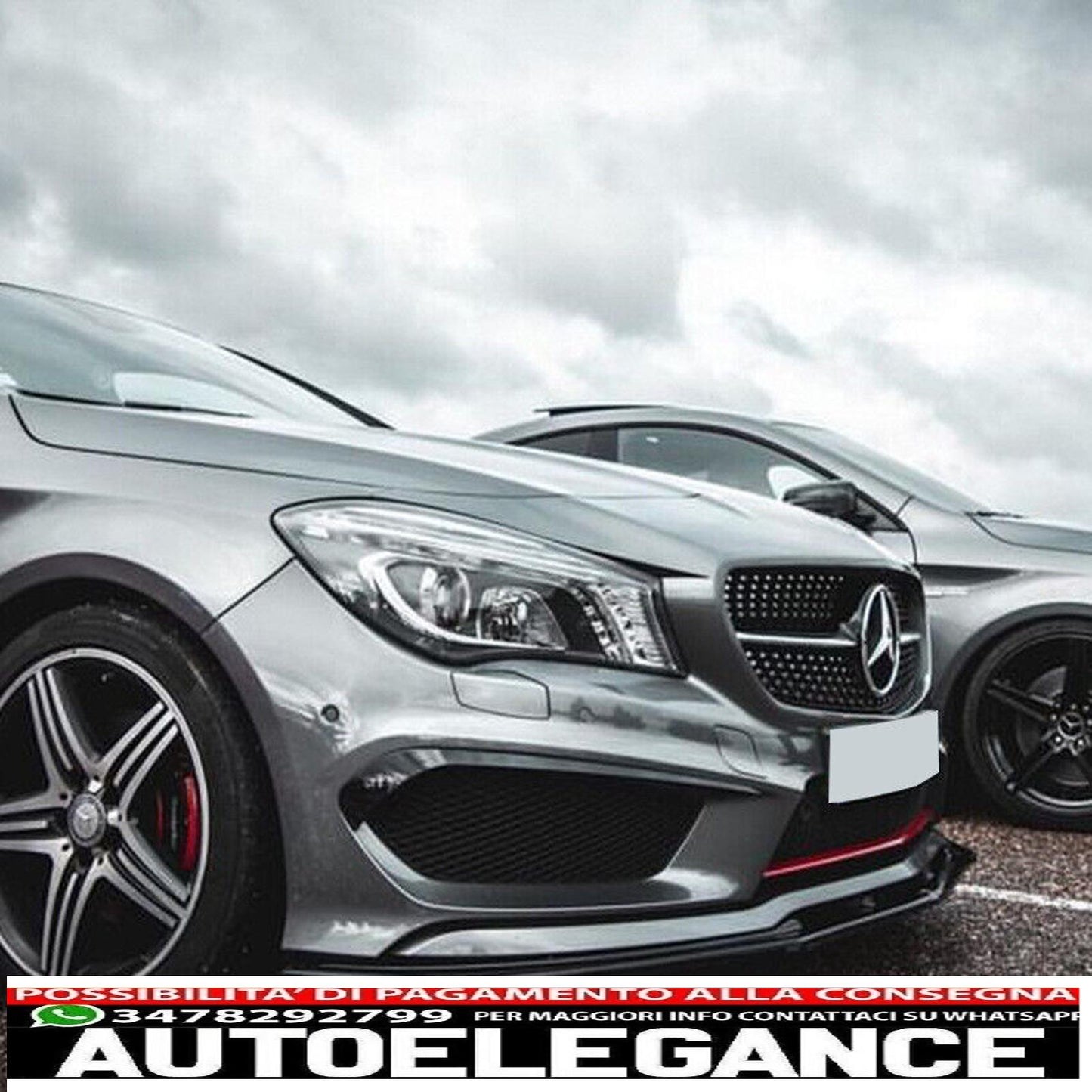 splitter labbro spoiler anteriore adatto per mercedes c117 x117 cla con amg...-mostra il titolo originaletesto originalesplitter front spoiler spoilerlippe passt für mercedes c117 x117 cla mit amg ...