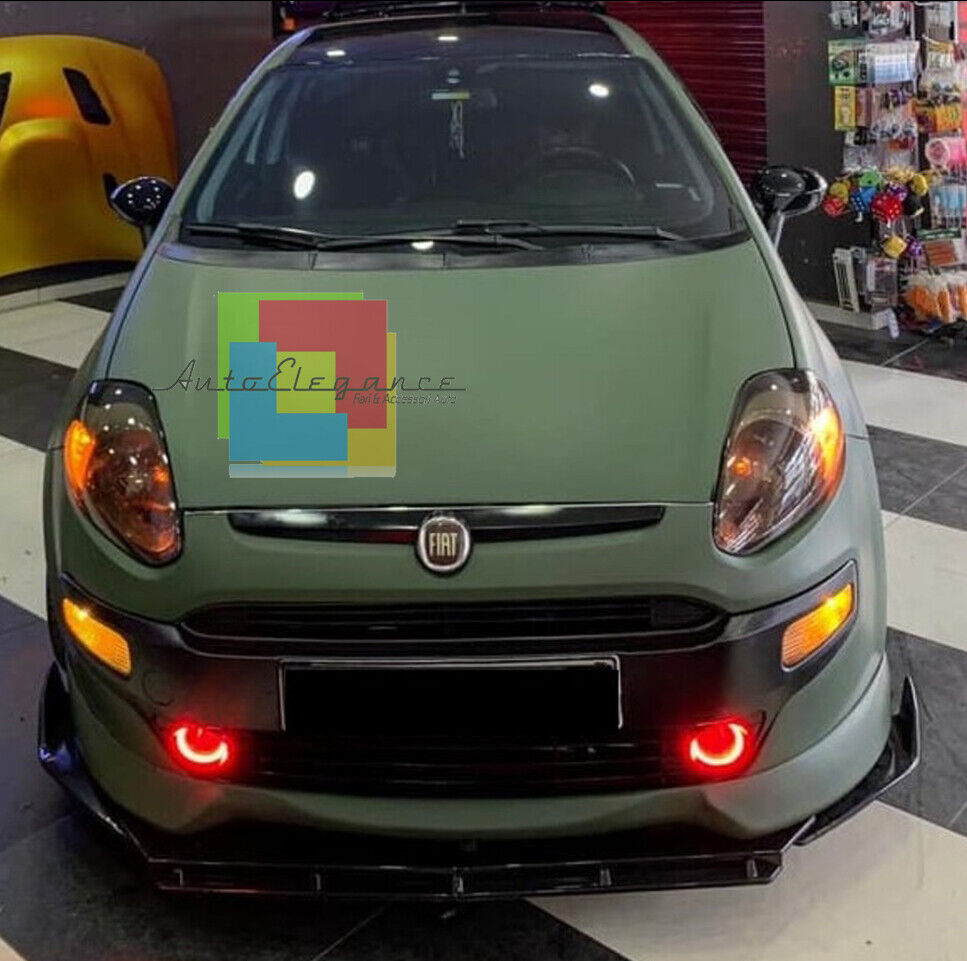 Spoiler Paraurti Anteriore Fiat Punto 188 – Body Kit Nero Lucido, 3 Pezzi In ABS