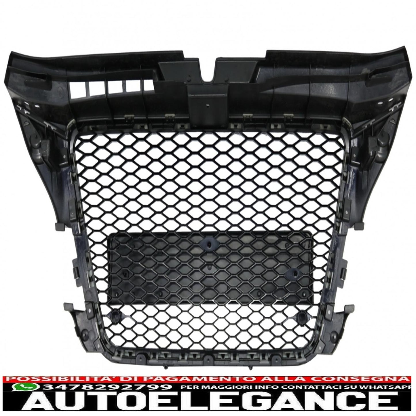front grille without badge suitable for audi a3 8p restyling (2007-2012) black honeycomb grille rs design with pdc covers