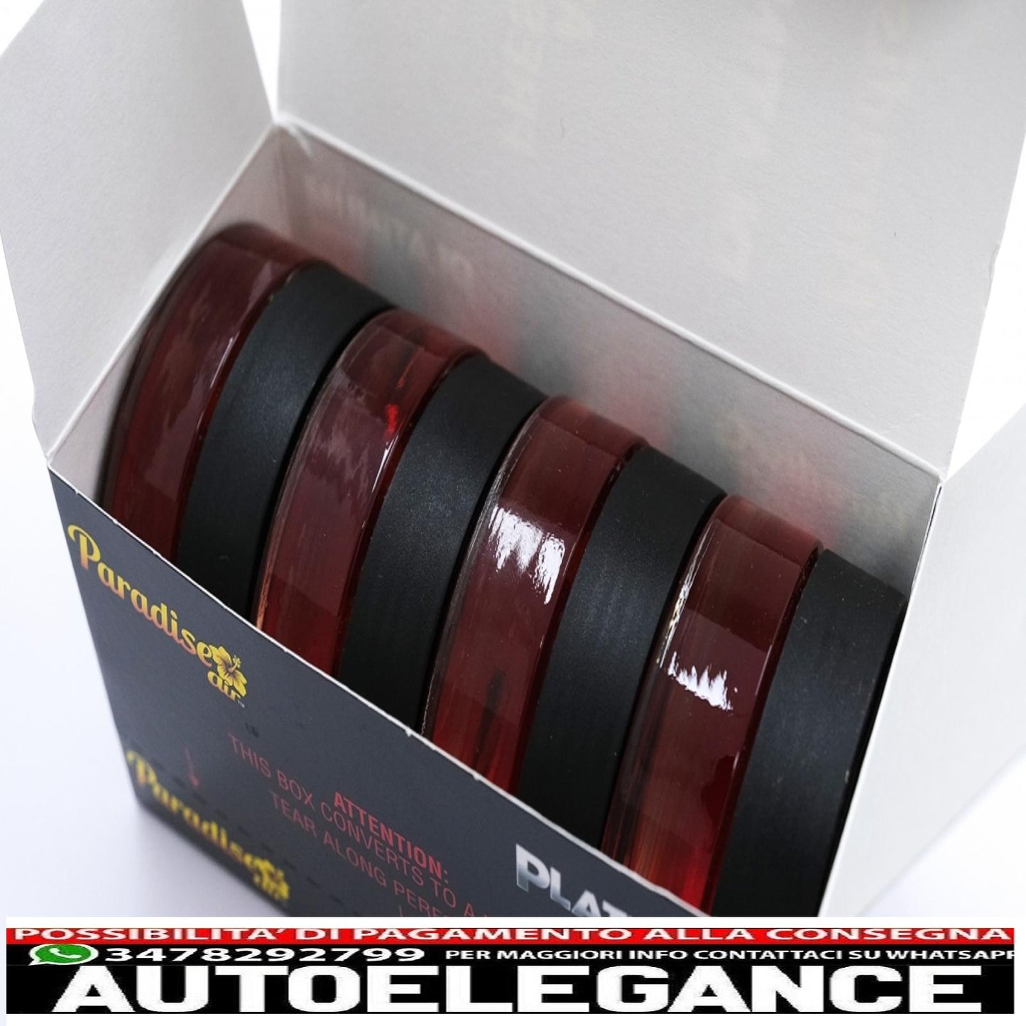 Paradise Fresh Air Ultimate Gel Air Freshener Platinum Series Eliminates Odors 4 Jars of Cherry