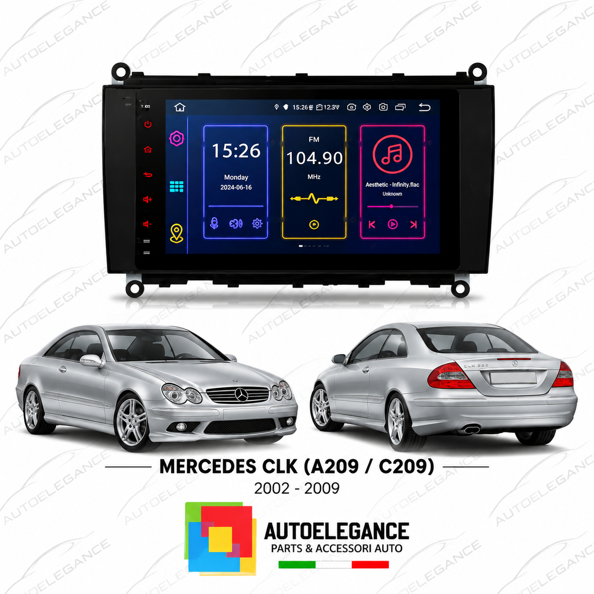 RADIO GPS ANDROID 11 ADATTO PER MERCEDES CLK A209 C209 02-09