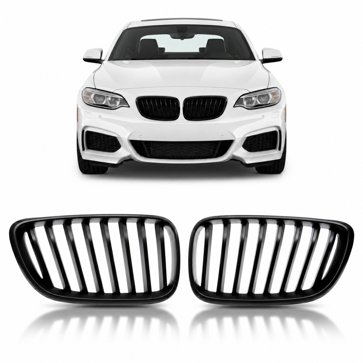 👉Griglia a singola linea nera opaca adatta per BMW Serie 2 F22 F23 2013-2021👈