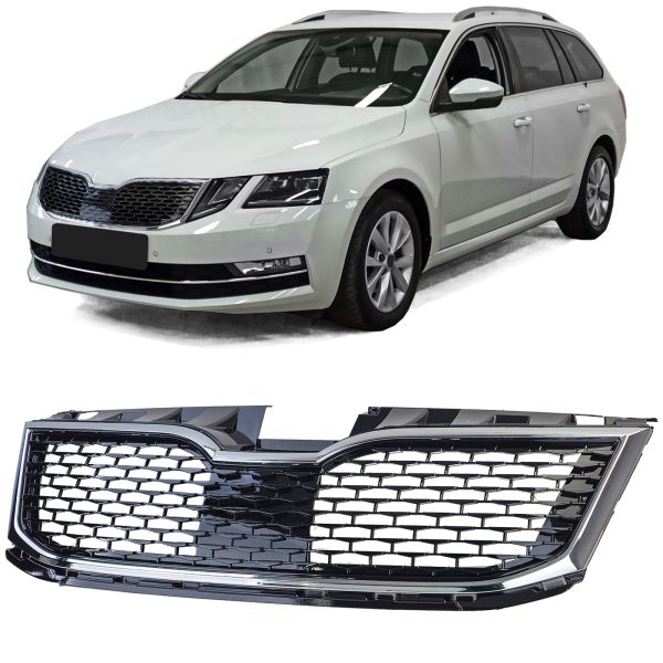 Black Chrome Sport Grille Suitable for Skoda Octavia 5E Facelift 17-20