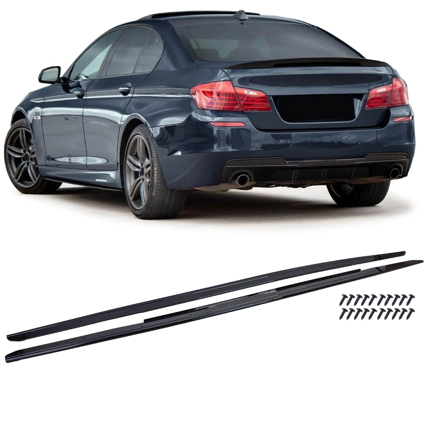 💕ART.8430 SOTTO MINIGONNE BMW SERIE 5 F10 F11 F18 2010-2017 NERO LUCIDO💕