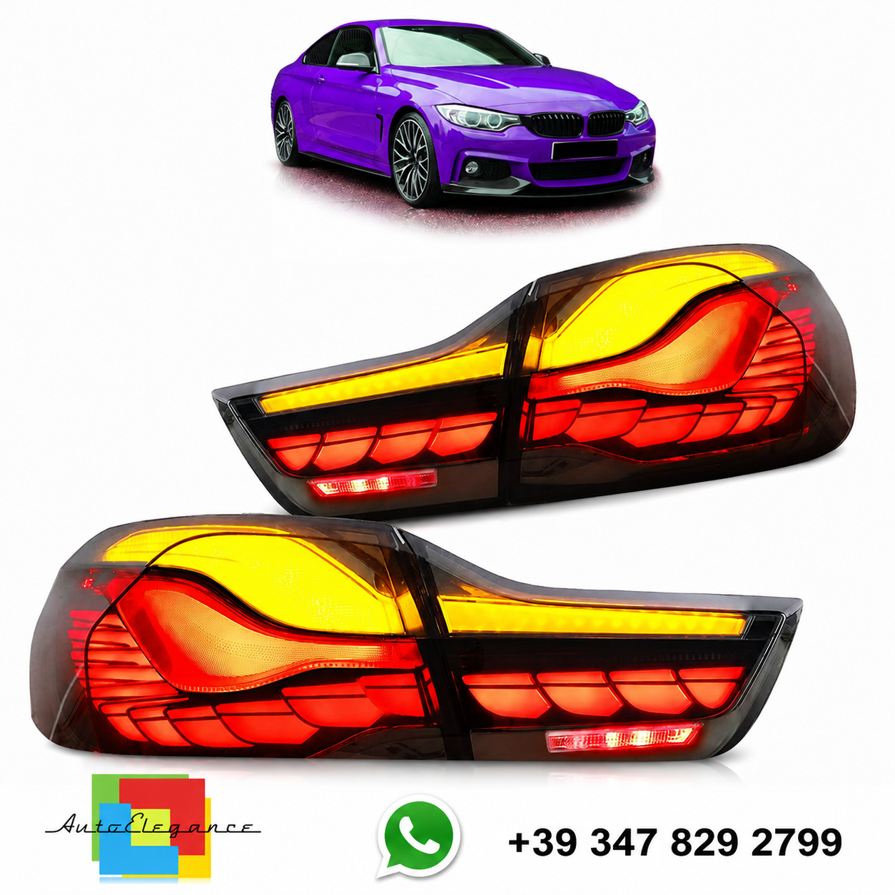 👉Fanali posteriori fumé a LED dinamici per BMW Serie 4 F32 F33 F36 13-21👈