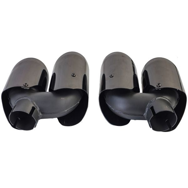 😍Stainless Steel Double Pipe Exhaust Tips Black Suitable for Porsche Macan 2.0 from 2018