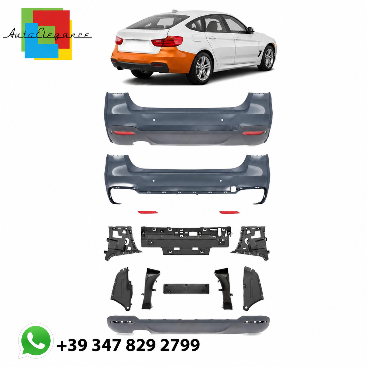 👉Paraurti posteriore con diffusore adatto per BMW Serie 3 GT (F34) 2012-2018👈