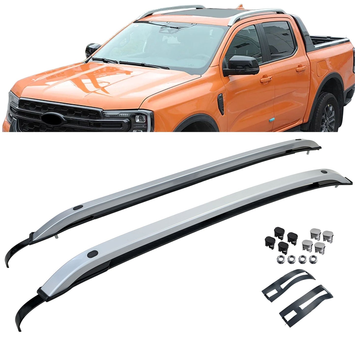 💫ART.3560 Barre portatutto in alluminio adatte per Ford Ranger T9 dal 2023 +💫