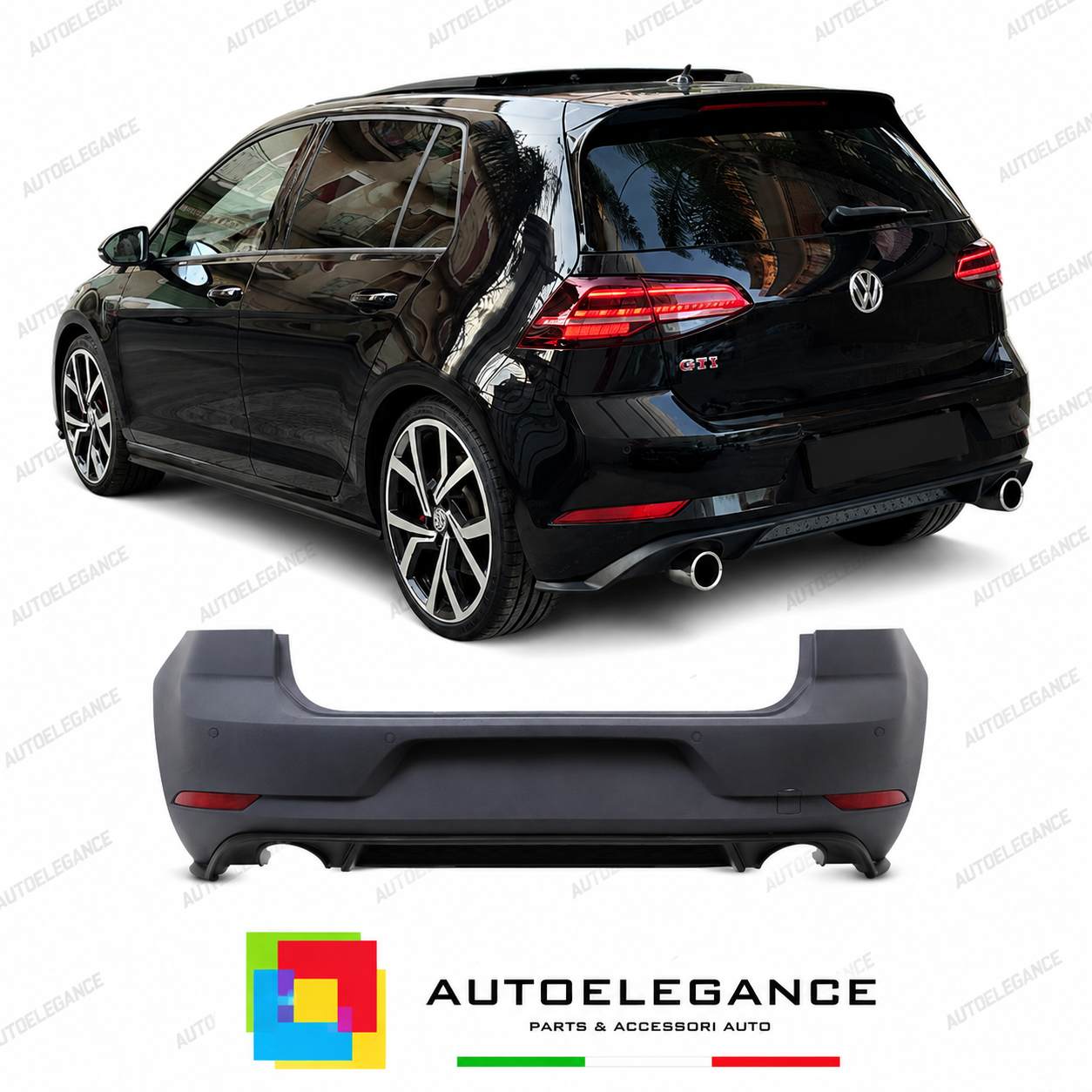 PARAURTI POSTERIORE VOLKSWAGEN VW GOLF 7.5 17-20 LOOK GTI PDC